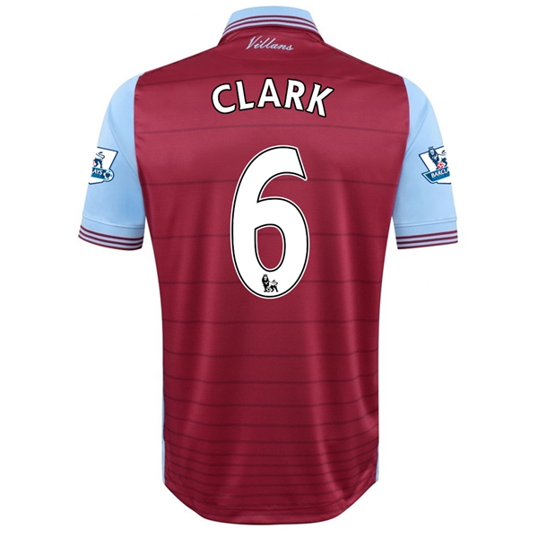 Aston Villa 2015-16 CLARK #6 Soccer Jersey